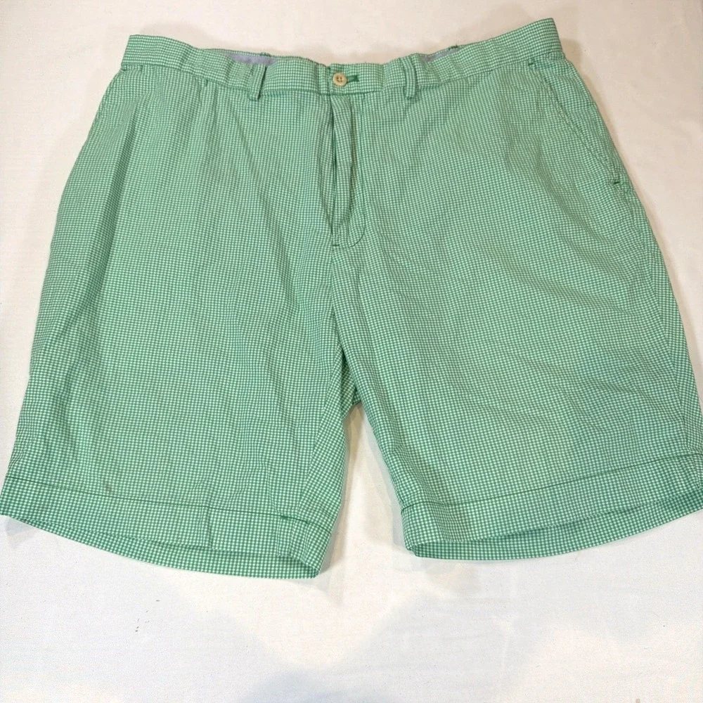 Polo Ralph Lauren Golf‎ Shorts Mens 36 Green Gingham Check Cotton Preppy 10